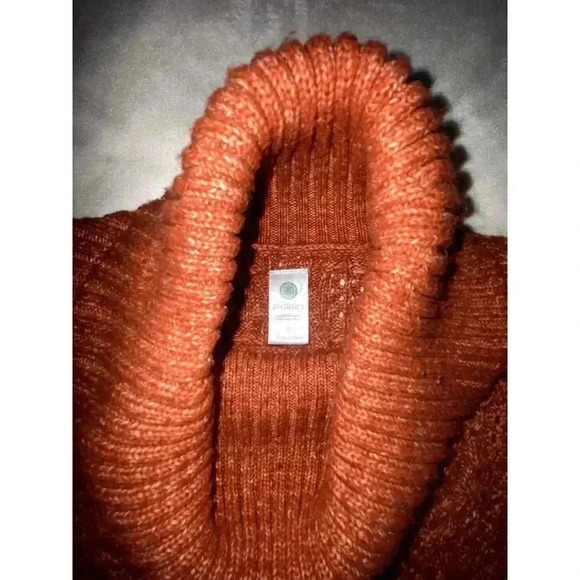 Aventura Womens Orange Blend Chunky Rib Knit Turtleneck Sweater - Picture 3 of 9